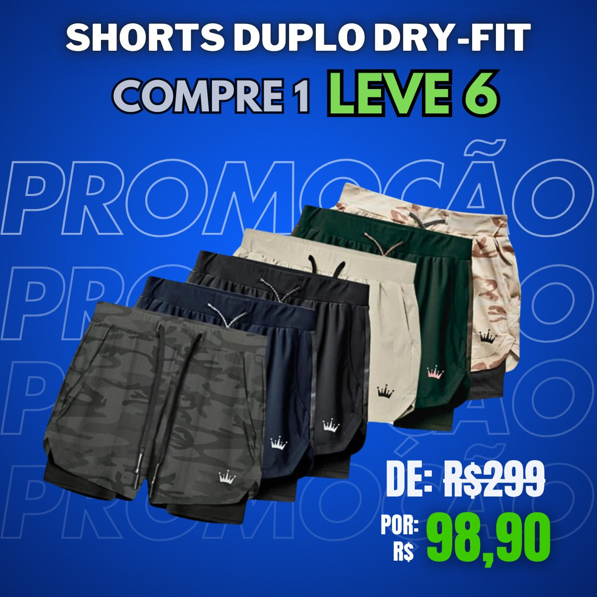 Pague 1 & LEVE 6 - Kit Shorts FILLESFit™